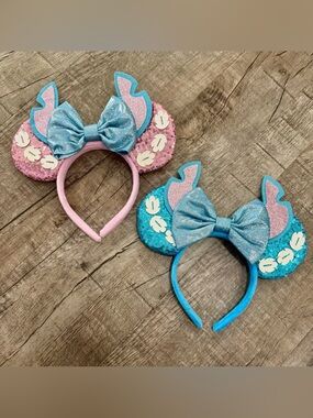 Disney Stitch & Angel Ears Headband Set Light Up Sequin Bow 2 Pack NIB